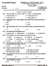 Đề khảo sát chất lượng lần 1 môn Hóa học Lớp 11 - Mã đề 119 - Năm học 2017-2018 - Trường THPT Hưng Đạo